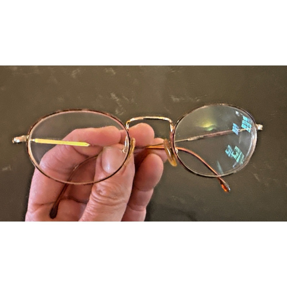 Laura Ashley Eyeglasses Frame Gold/Brown Tone Sunflower Japan-Wire Rims-Vintage